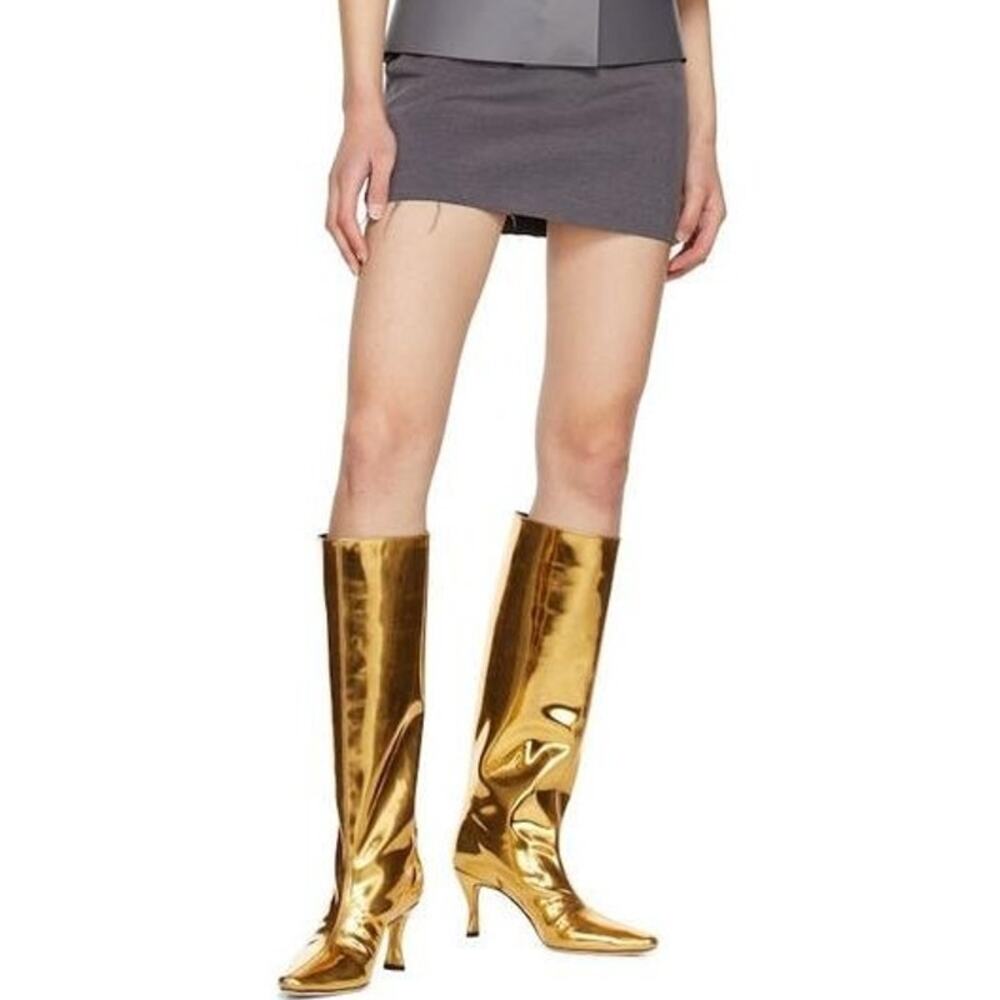 BY FAR Stevie 42 Boots Patent Shiny Futuristic Knee High Fall Winter Evening 6